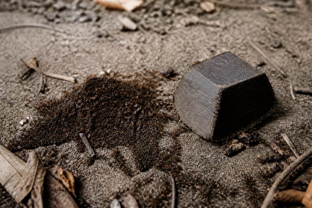 Marc de cafe et savon noir sur sentiers de fourmis